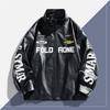 Giacche da Motociclista da Uomo in Ecopelle Giacca Bomber con Collo Rialzato Cappotti Vintage Capispalla Giacca Leggera da Motociclista in Pelle PU per Uomo
