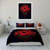 Red Rose with Triangle Design Bedding Duvet Cover Set Duvet Cover Pillowcases  (1*Duvet Cover 2*Pillowcases, without duvet insert)