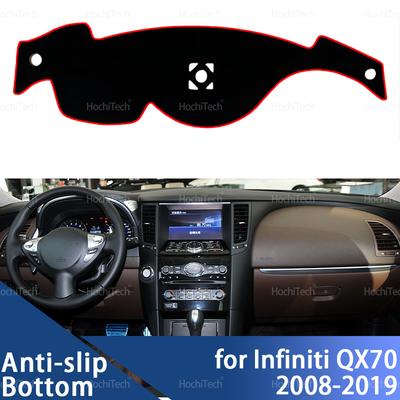 Pro Infiniti QX70 FX35 FX37 FX45 FX50 S51 2008-2019 Kryt palubní desky auta Podložka proti oslnění Podložka přístrojové desky Koberce LHD RHD