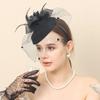 Feather Veil Headband With Lace Flower Women Elegant Hat Headwear Hairpinsfascinating Wedding Party Hair Clip
