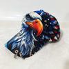 Men Women Punk Eagle Print Baseball Cap With Metal Rings, Usa Flag Patriotic Adjustable Sun Hat, Unique Biker Street Style Cap F