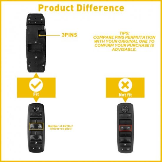 Master Power Window Switch 2012-19 For DODGE GRAND CARAVAN SE SXT 68110871AA EOA