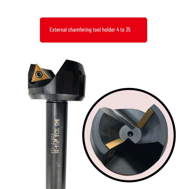 45° Chamfering Tool Holder for CNC - 90° Pipe Edge Deburring Blade (TC11 TC16 Compatible)