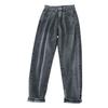 Jeans Larghi Cotone Resistente al Colore Pantaloni Donna Vita Alta per Uso Quotidiano