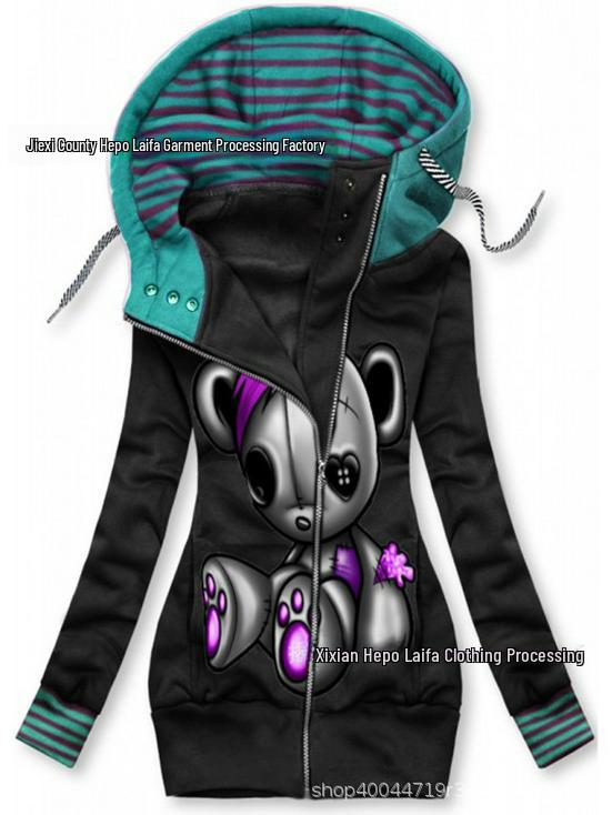 

Женская толстовка Commuter с принтом в стиле хип-хоп на молнии для европейцев и американцев 2023 года на весну и осень M