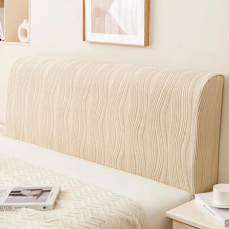 

Однотонный жаккардовый чехол на изголовье кровати, скандинавский всеобъемлющий чехол на изголовье, супермягкий, пыленепроницаемый, для дома, спальни W150 x H50-60cm S