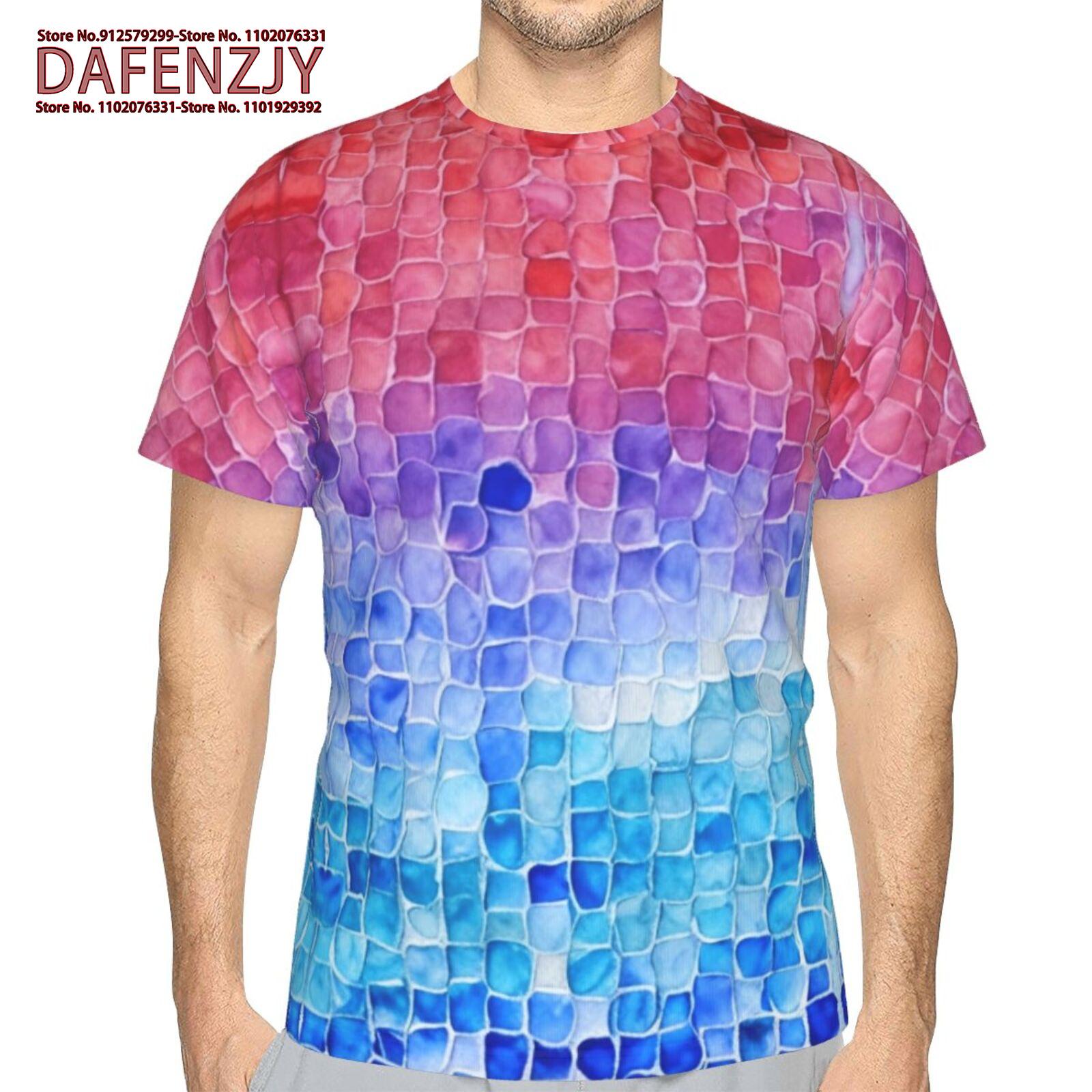 

Мужская футболка с короткими рукавами с 3D-принтом в стиле хип-хоп, визуальная иллюзия, модный топ с градиентом, уличная одежда в стиле Харадзюку, футболки S красный