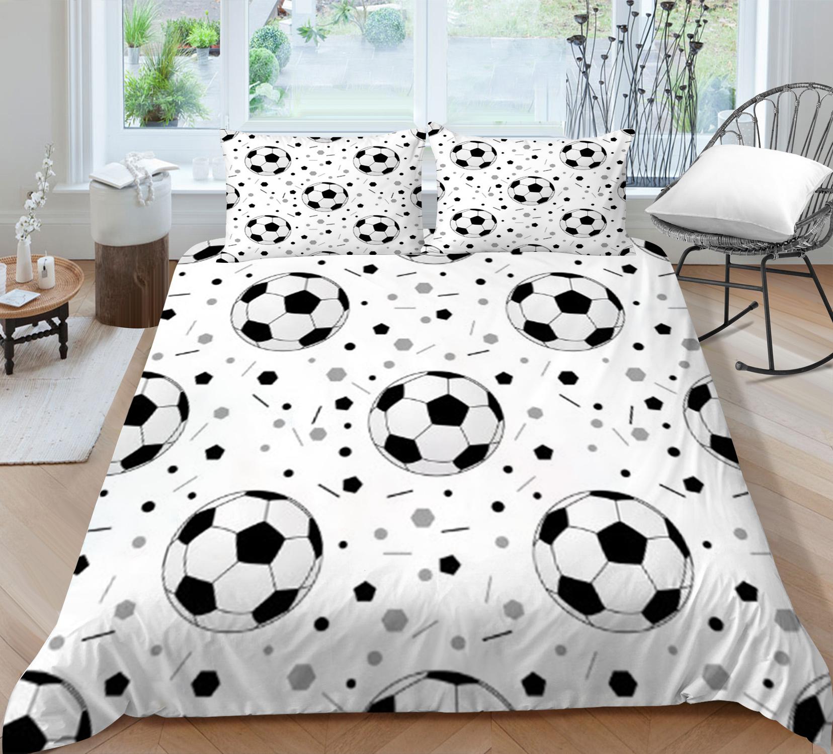

3D комплект постельного белья для футбола, спортивная футбольная тема, пододеяльник и наволочка, простыня/двуспальная кровать, полный размер, 2/3 шт., украшение для дома Baby 100x135cm