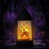 Halloween Led Candle Lantern Pumpkin Ghost Castle Pattern Portable Hanging Wind Lamp Holiday Party Tabletop Decor Props Gift
