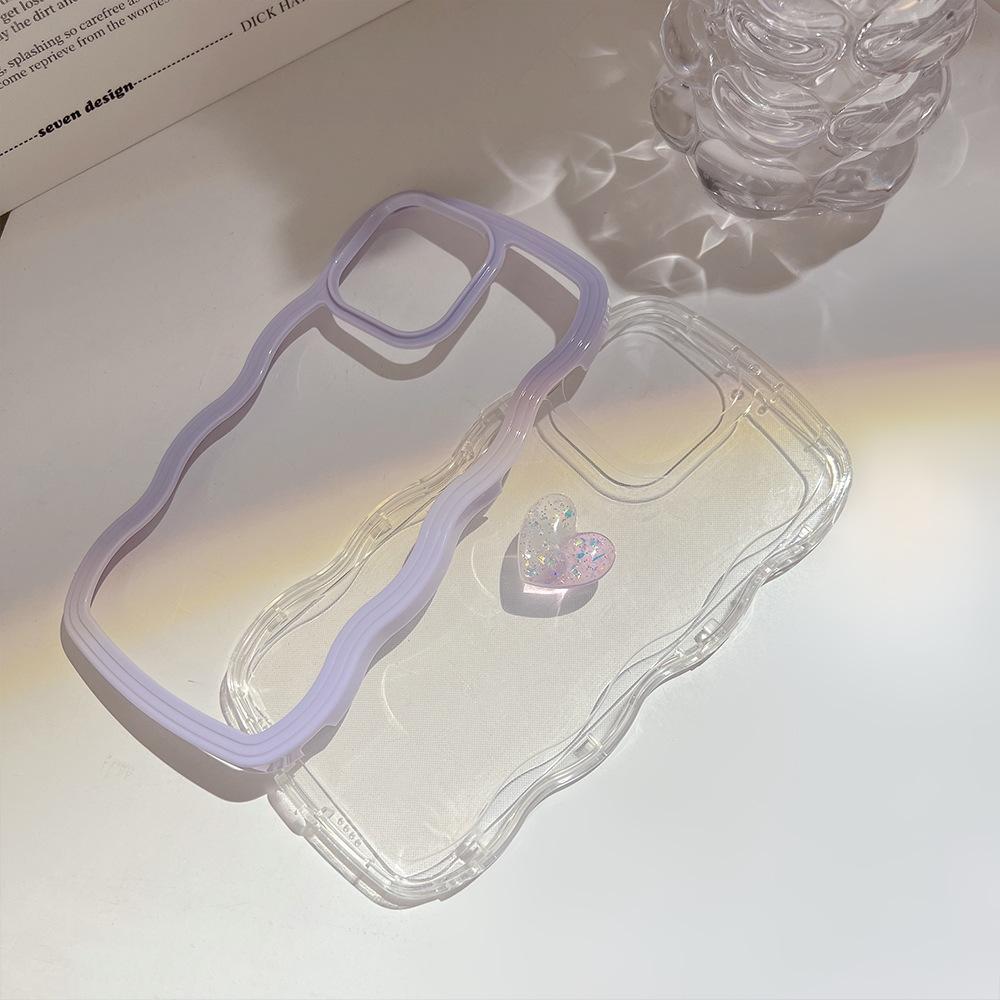 Bunte Kristall 3D Liebe wellige stoßfeste Handyhülle für Iphone 11 12 Pro Max Xsmax X Xr 13 Promax süßes Herz süße Rückseite