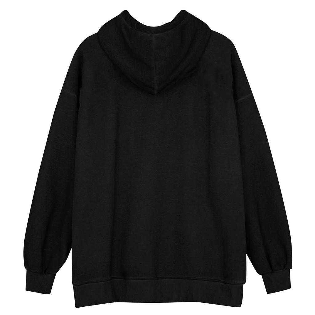 Ladies Retro Fashion Casual Cool Hooded Sweater With Zipper Jacket