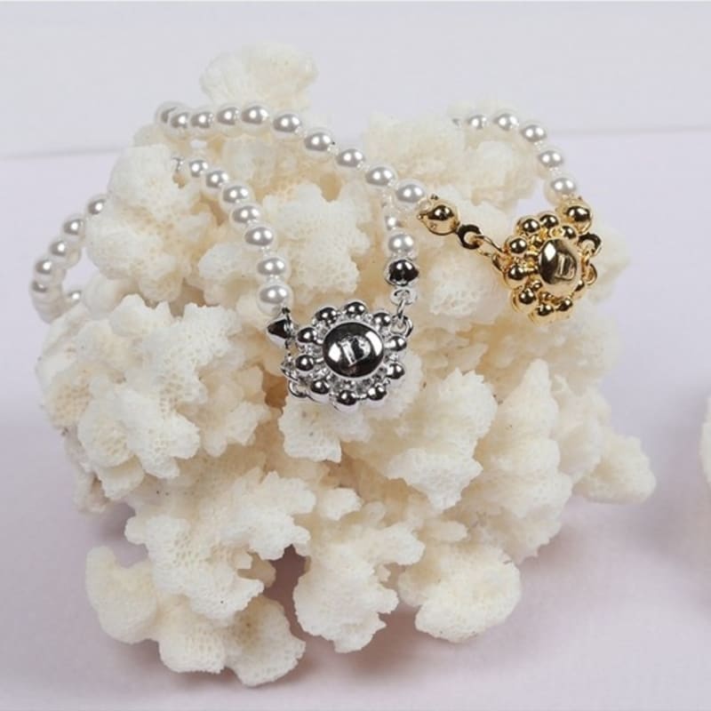 Dana Burton [Magnetic One-Touch] Ballerina Bracelet_4mm Pearl