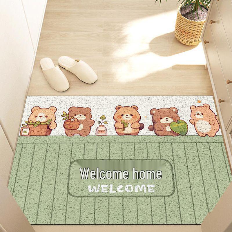Kreskówkowy antypoślizgowy jedwabny wycieraczka powitalna: Cięta, Duża Mata do Usuwania Kurzu przy Wejściu