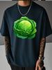 Unisex Summer Oversized T Shirt Green Cabbage Vegetable Graphic Short Sleeve Loose Tees Streetwear Male Daily Casual Fashion Tops