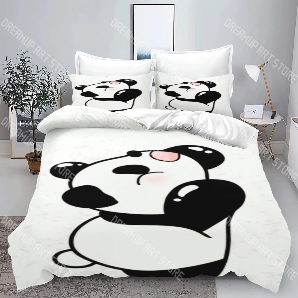 Fashion Cute Cartoon Panda Bedding Set Single Twin Full Queen King Size Bed Set Kids Bedroom Duvetcover Sets Bed Sheet Set
