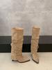 But knee boots women's pointed boots, new high-heeled boots in autumn and winter 2025, Spice Girls stiletto pants boots