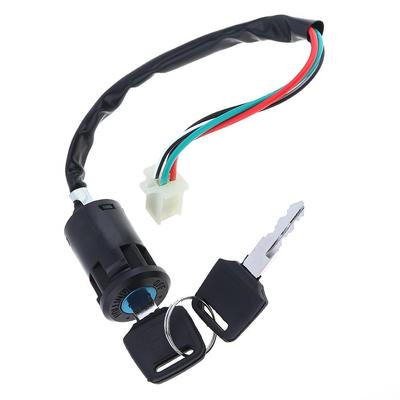 Universal 4 Wires 2 Ignition Keys Start Switch Waterproof Door Lock Key Motorcycle Accessories