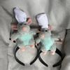 Bentiță Drăguță Cap de Șoarece Bucătar Material Handmade Clamă Amuzantă pentru Păr Tocă de Bucătar Tocă de Păr Șoricel Mic
