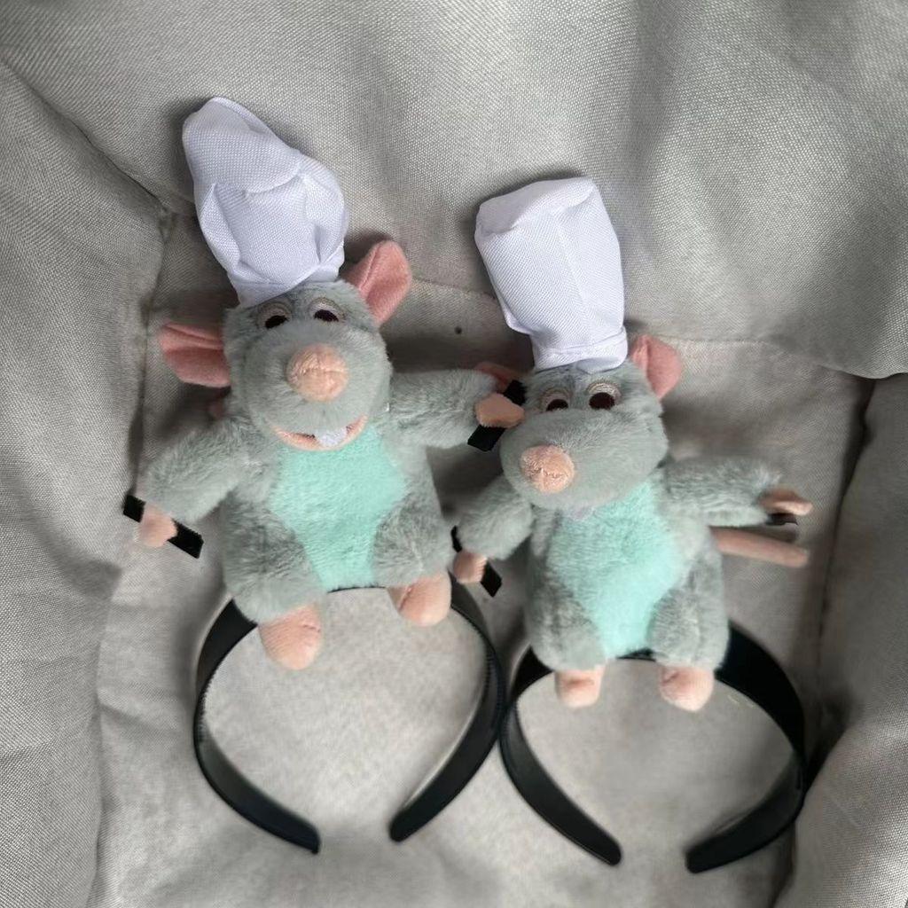 Bentiță Drăguță Cap de Șoarece Bucătar Material Handmade Clamă Amuzantă pentru Păr Tocă de Bucătar Tocă de Păr Șoricel Mic