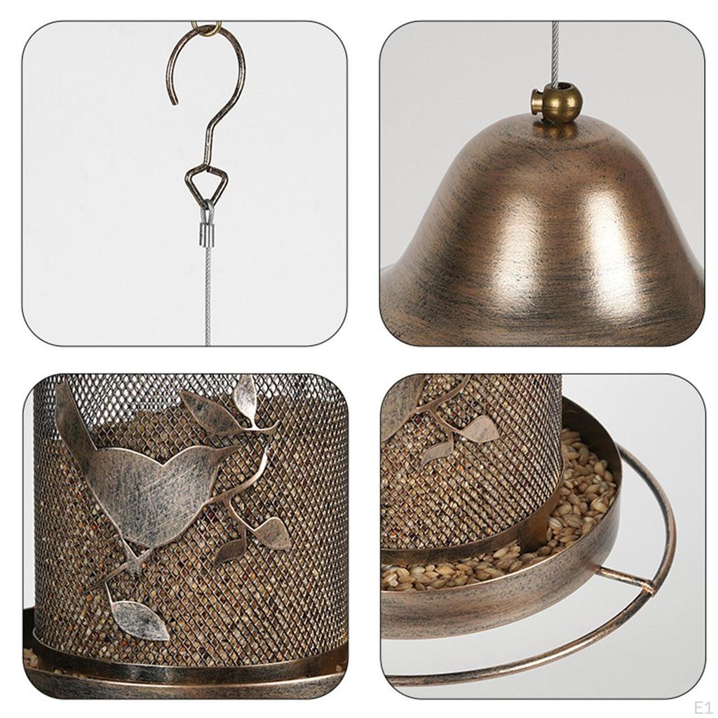 Birds Feeder Birdfeeder with Hooks Hangers Ornament Bowl Weather Resistant for Patio Yard