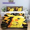 Pikachu Patterned Pillowcase & Duvet Cover Set Modern Bedroom Bedding Present for Anime Fans.-TING