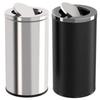 Large Outdoor Stainless Steel Flip-Top Trash Bin