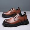 Derby Shoes 2025 New Autumn Low-top Martin Boots Men's Platform Heightening Versatile Breathable Business Casual Leather Shoes