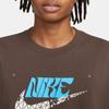 Nike Sportswear Logo Printed Pattern Ribbed Crew Neck Sports T-Shirt Men T-Shirts Brown FD1303-237