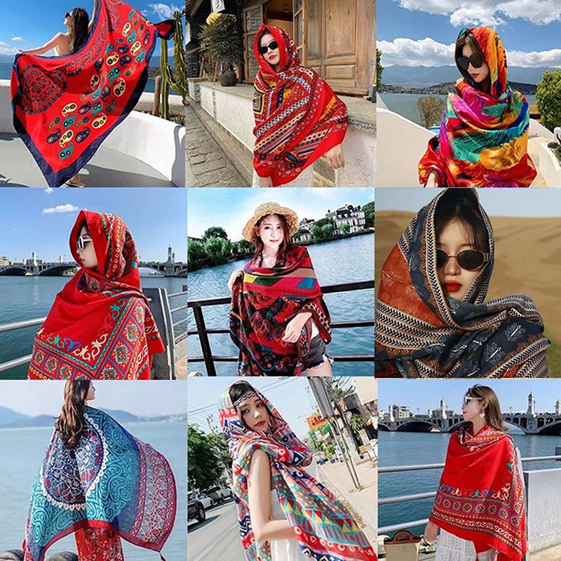 8 Styles 85X180Cm Travel Beach Sunscreen Scarve Bikini Large Shawl Sarong Wrap Scarf Women Brazilian Swimsuit Bathing Cover-Ups