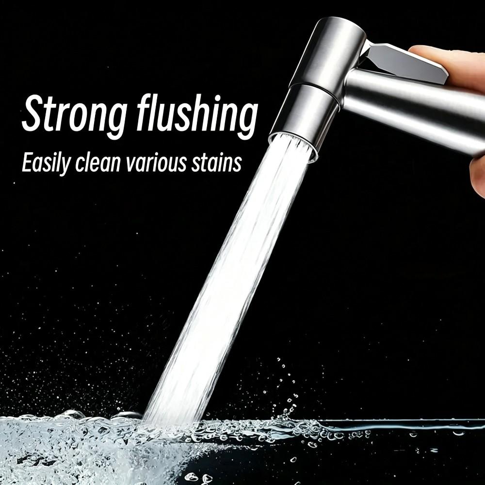 Black Versatile Bathroom Spray Gun with Strong Water Pressure Durable Hose And Mount for Bidet Toilet Floor Pet Bath