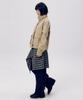 SOME PLACE Check Wrap Skirt Layered Basic Cotton Wide Pants Set [Black]