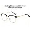 New Metal Half Frame Reading Glasses Anti-Blue Light Square HD Vision for Elderly Business Men Women Fashion Presbyopic Eyewear