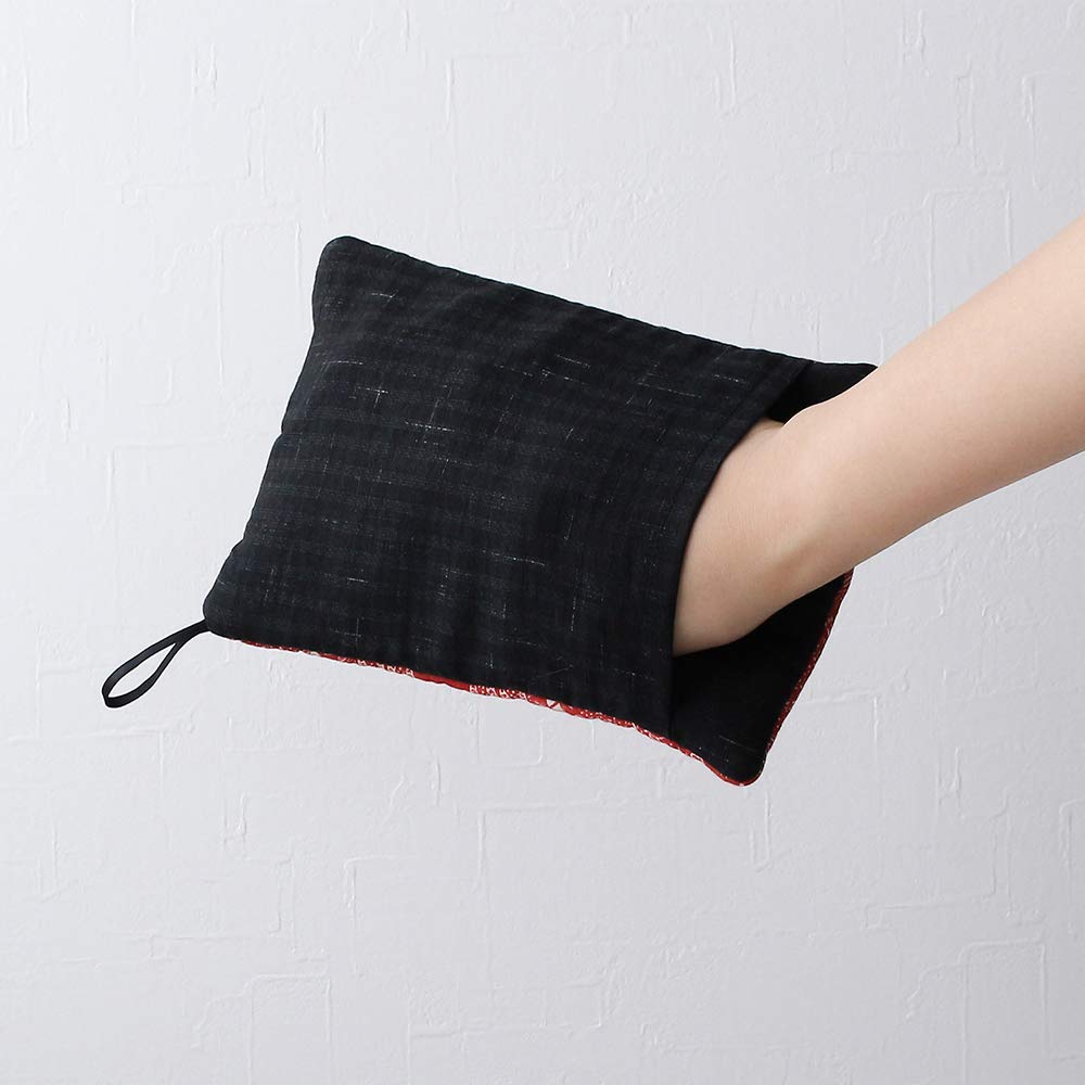 Pot Holder Embroidered Made In Japanese Pot Staub with Day Cooking Pot Navy &NE Mittens, Red, Japan, Holder, Mitten, Kitchen, Loop, String, 2-way,
