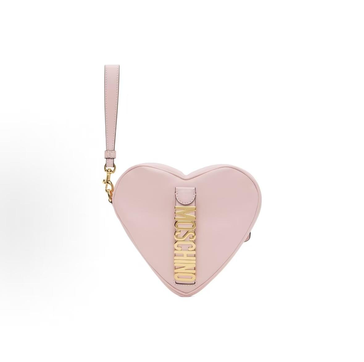

Moschino Micro Logo Metal Detachable Strap Calfskin Clutch Women Clutch Pink 8402-8008-0225 Basic Set (Bag+Dust Bag)