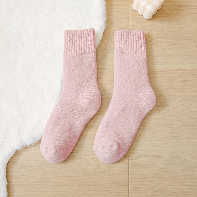 Women's Terry Fluffy Mid-Calf Socks - Thick, Warm, Imitation Cashmere for Autumn & Winter Versatility