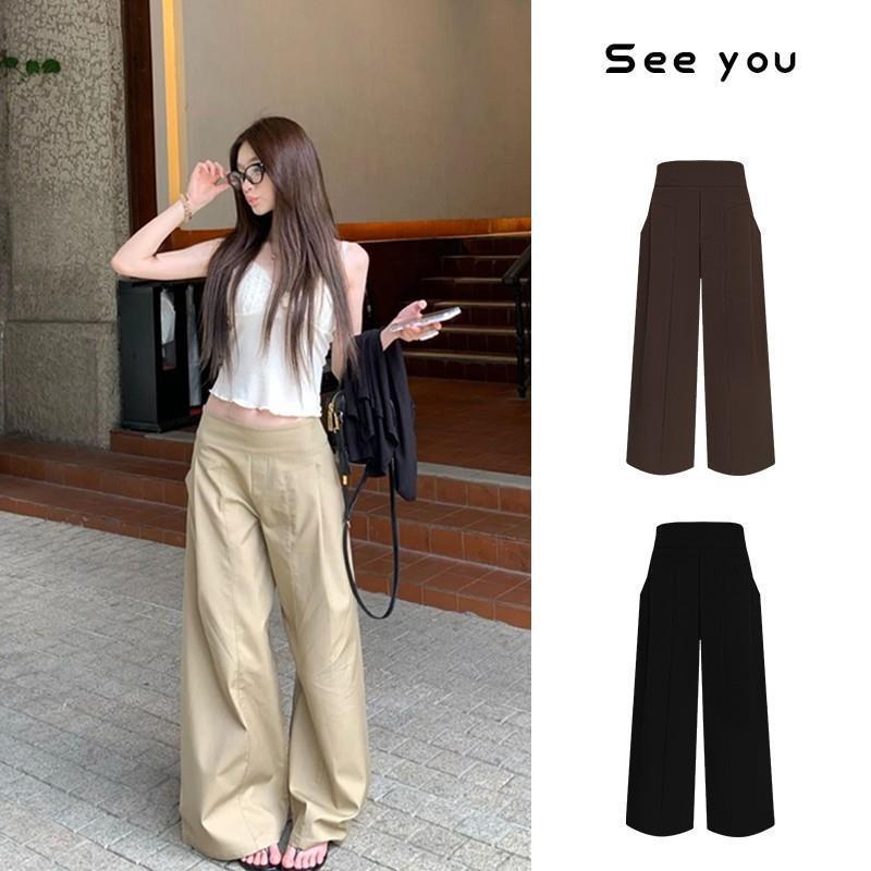 

Khaki Wide-Leg Straight Pants - New Design, Lazy Style, Casual Autumn 2025 XL (126-145 lbs)