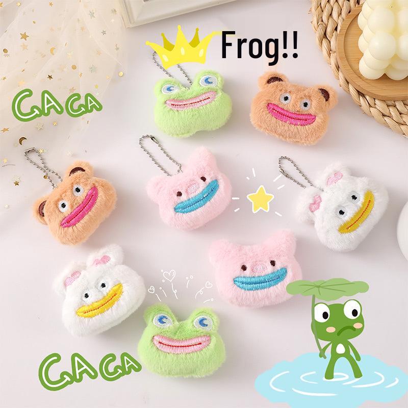 Adorable Plush Bear & Rabbit Brooch Keychain for Kids & Women - Cute Bag or Pin Accessory