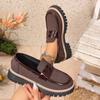 Fashion Non Slip Platform Loafers for Women 2025 Spring Summer Faux Suede Casual Shoes Woman Comfortable Slip On Flats Plus Size
