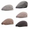 Plaid British Style Woolen Beret Cotton Painter Cap Fashion Newsboy Hat  Outdoor