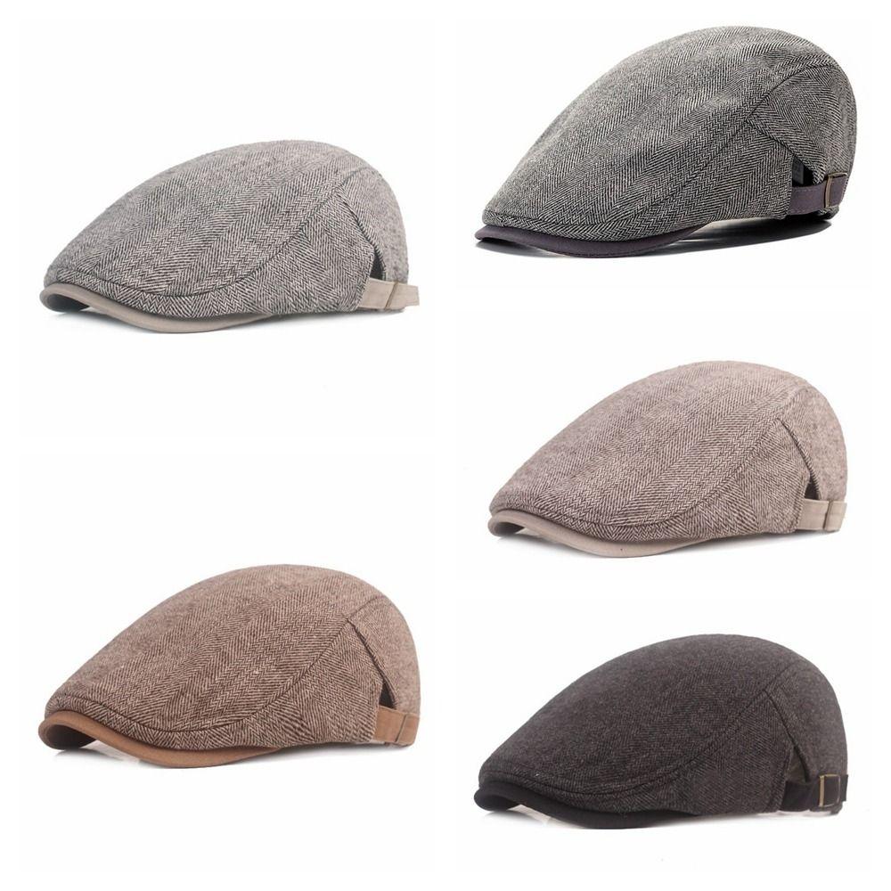 Plaid British Style Woolen Beret Cotton Painter Cap Fashion Newsboy Hat Outdoor