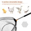 4Pcs Poultry Catcher Tools Stainless Steel Telescopic Chicken Grabber Pole & Small Chicken Catching Net Outdoor Bird Catcher