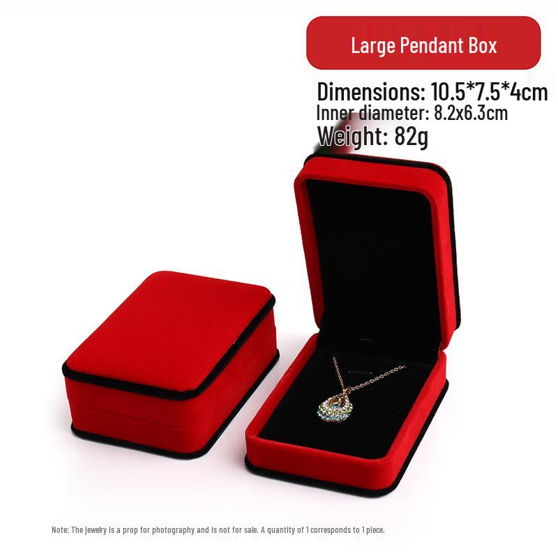 Roter Samt Schmuckschatulle Set: Ring, Anhänger, Armband, Halskette Aufbewahrungs- und Geschenkbox