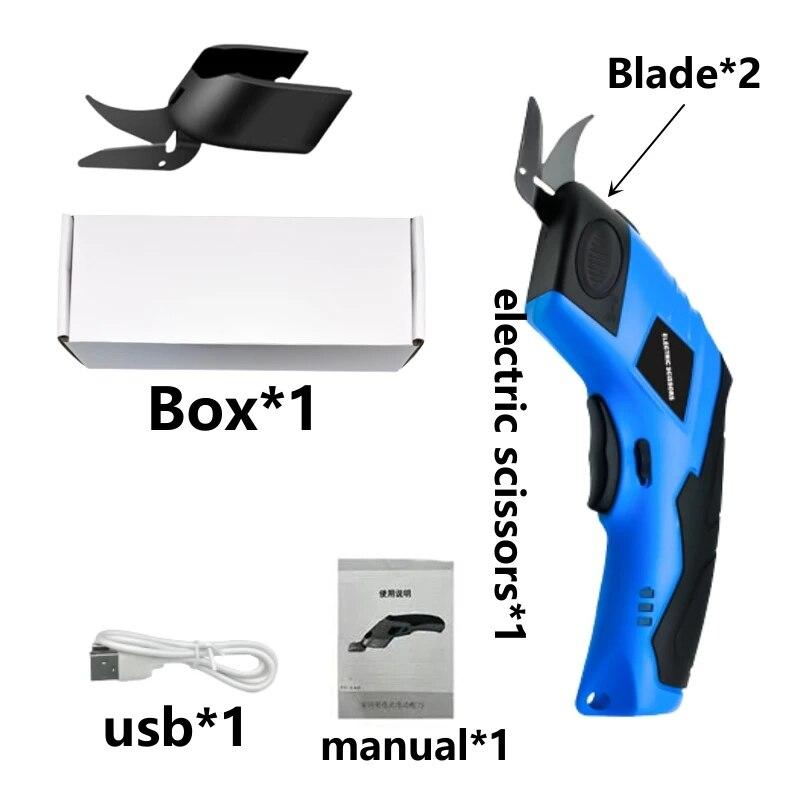 Rechargeable Electric Scissors Wireless Battery Cutter Cloth Carpet PVC Leather Cutting Tools Cordless Sewing Shear Doubl Blade