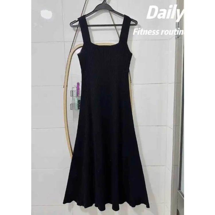 Schmales Strick-Bodycon-Kleid mit Spaghettiträgern für Damen