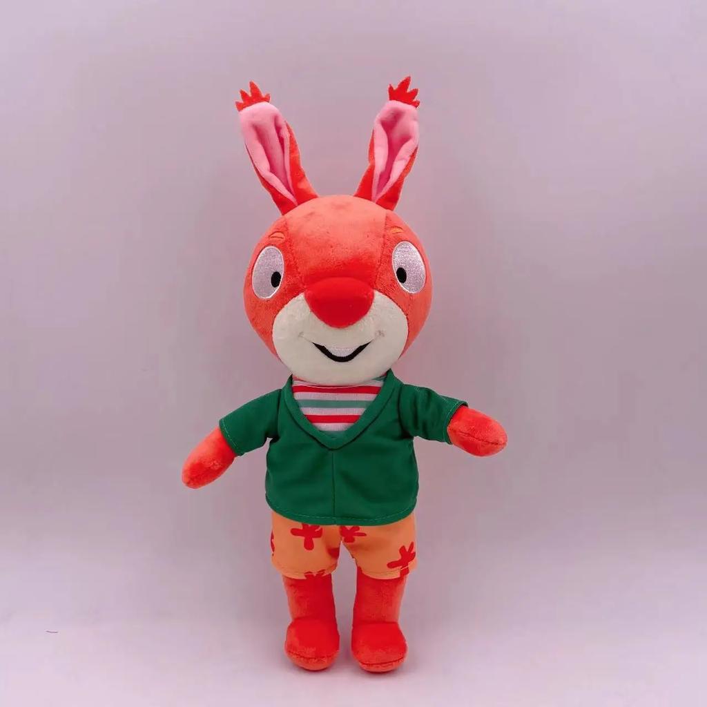 Kids Cartoon Plush Toy Set Rabbit Mouse Pig Frog Stuffed Animals Educational Soft Dolls Christmas Birthday Gifts