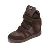 Novos Sapatos Femininos de Primavera com Sola Grossa Estilo Retrô, Aumento de 6,5cm, Sapatos Brancos de Couro Genuíno, Sapatos Femininos Casuais e Versáteis