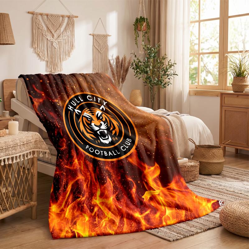 Hull City Football Print Flannel Blanket Soft Warm Sofa Bed Throw Blanket For Home Office Bedroom