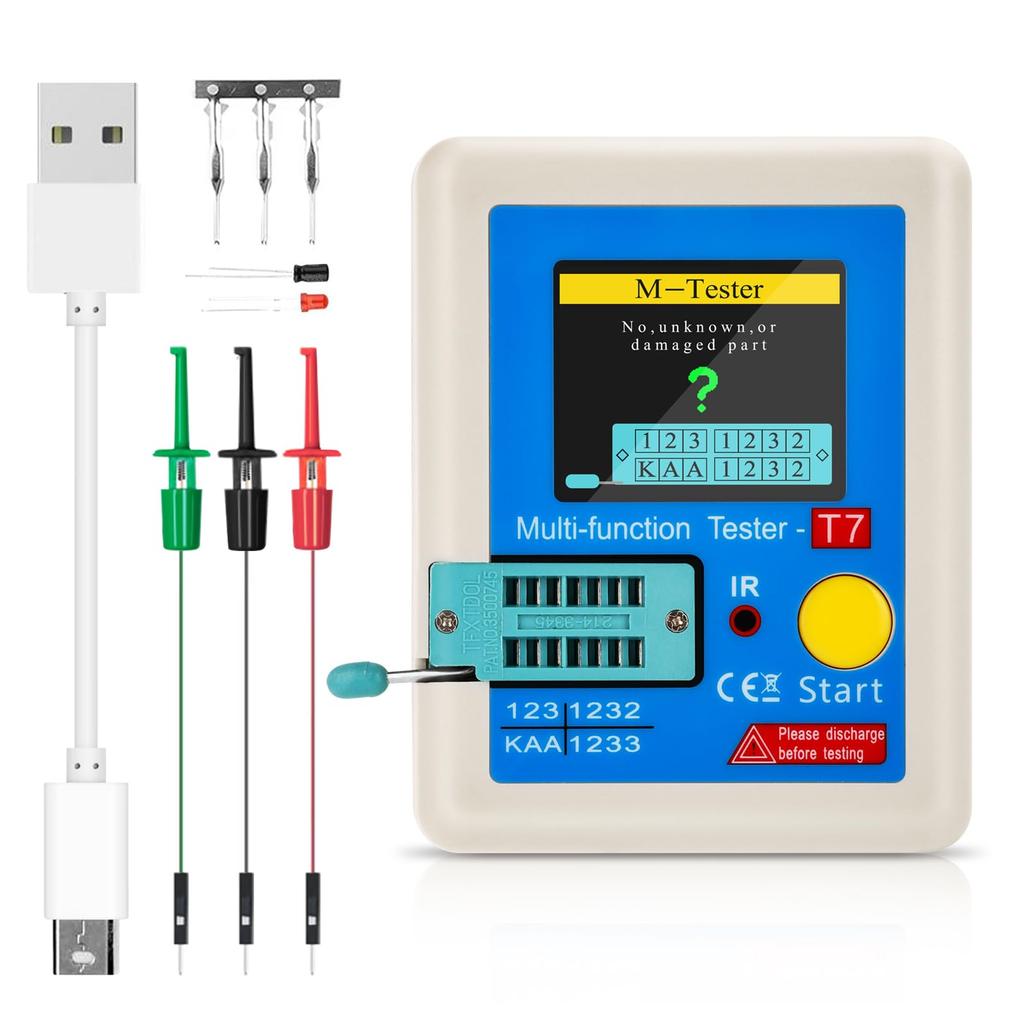 Aideepen High-Precision LCR-T7 Transistor Tester: Voltage and Current Measurement, Ideal Tool for Electronic Component Measurement, Transistors/Resist