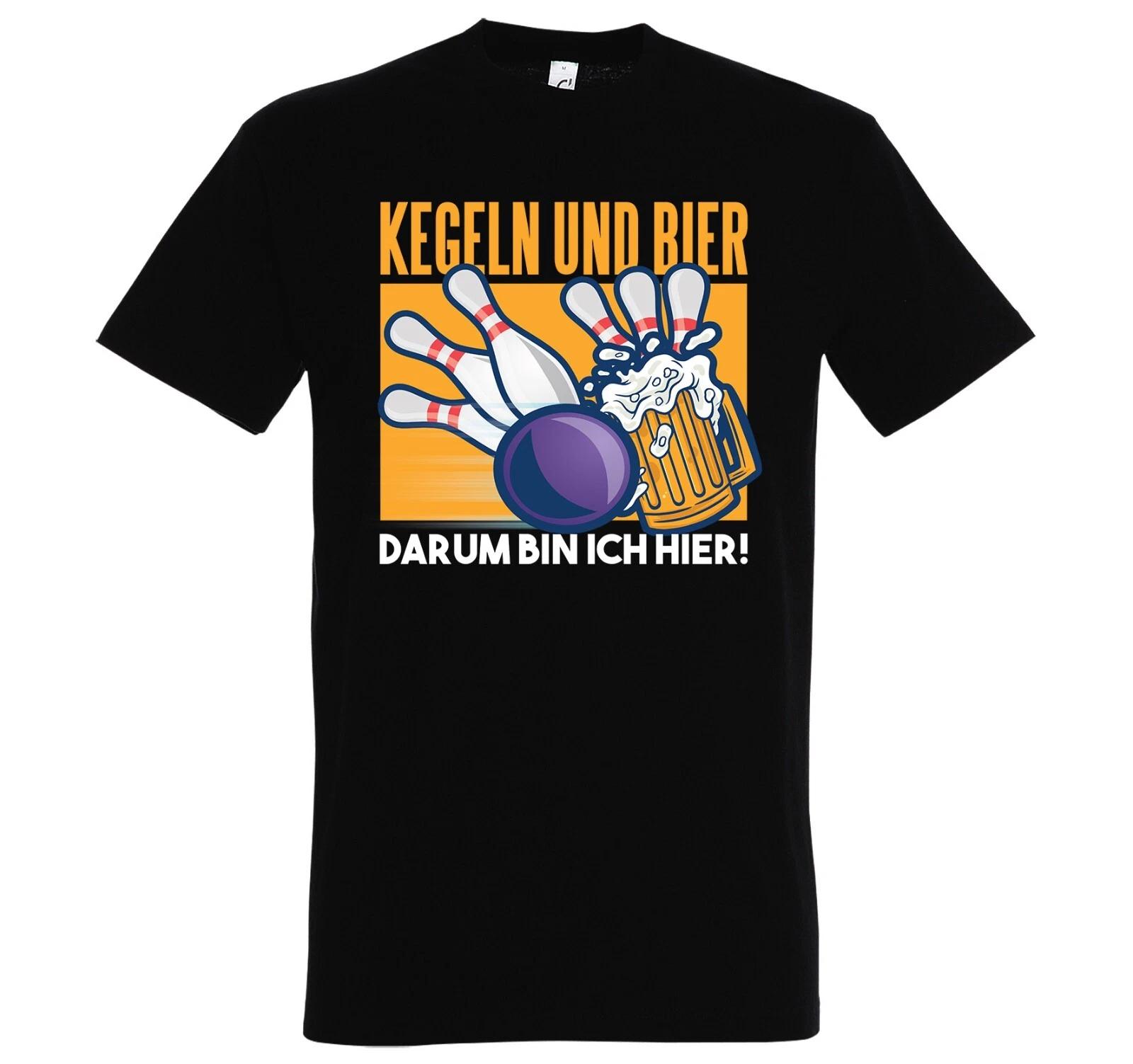 Youth Designz Mens T-Shirt Bowling And Beer That s Why I m Here Bowling Saying M