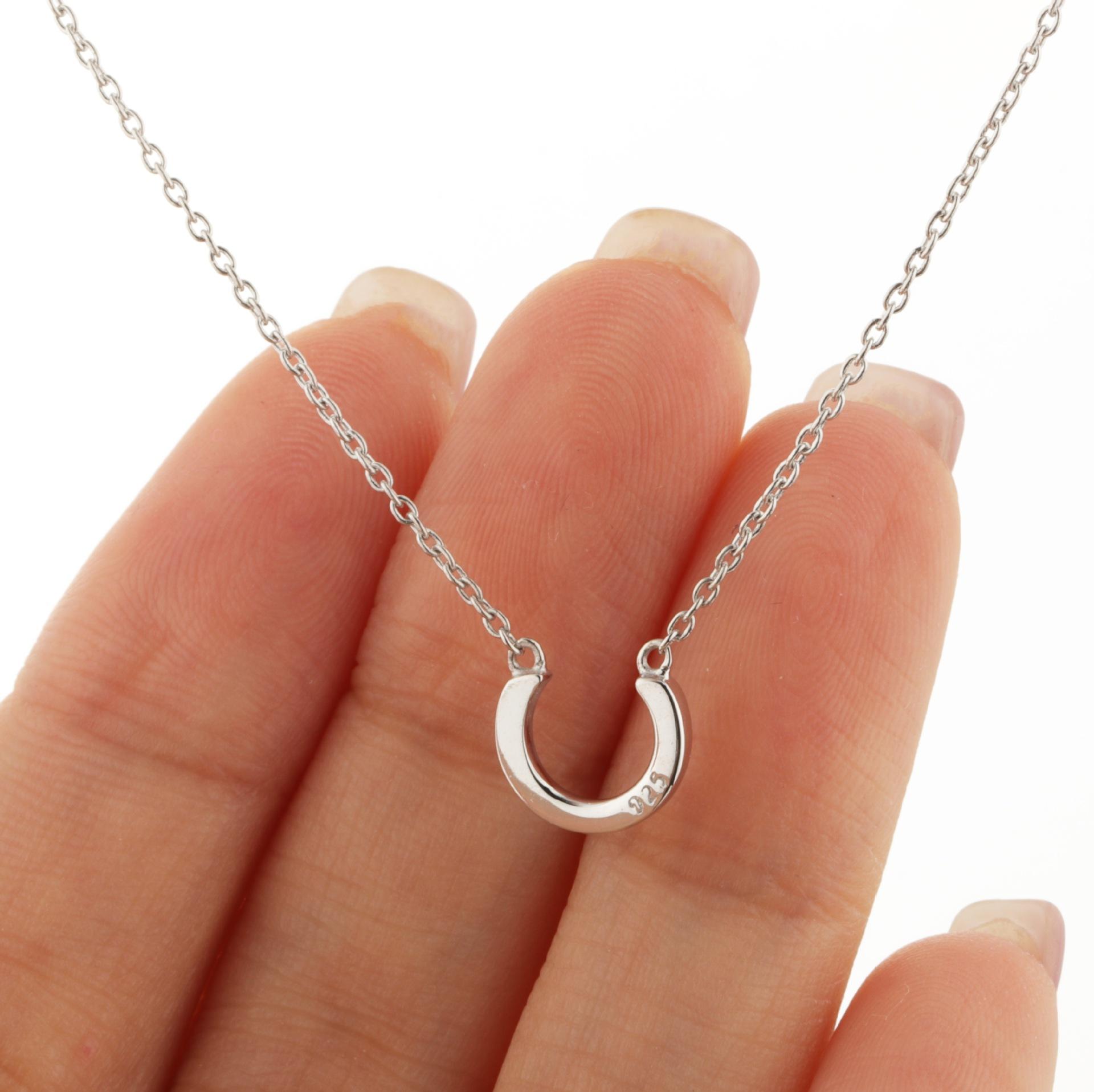 French Retro Simple Versatile Sweater Necklace 18k Gold Plated Adjustable Length U-Shaped S925 Silver Texture Necklace for Women 16inches